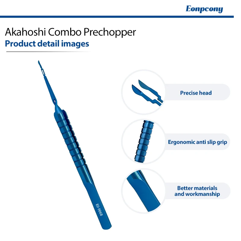 Akahoshi Combo Prechopper Titanium Alloy Reusable Ophthalmic Microsurgical Cataract Eye Surgery Instrument