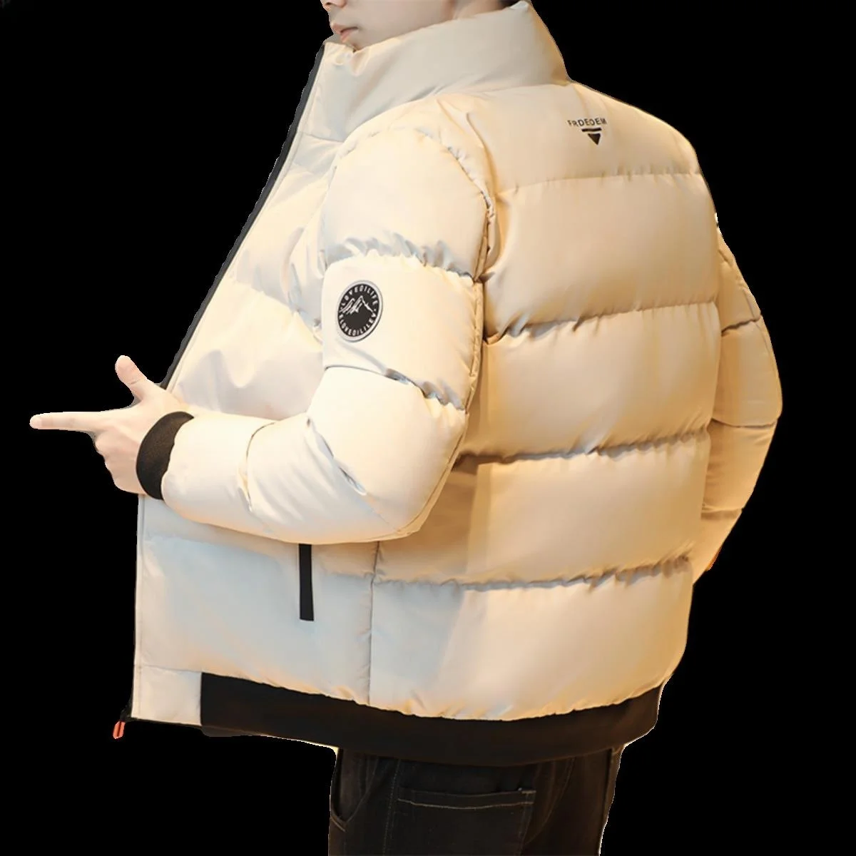 Thiened القطن Jaet للرجال عادية متعددة الاستخدامات الوقوف طوق الشتاء الدافئ ملابس خارجية الوقوف صالح الشباب الاتجاه Py208 #5