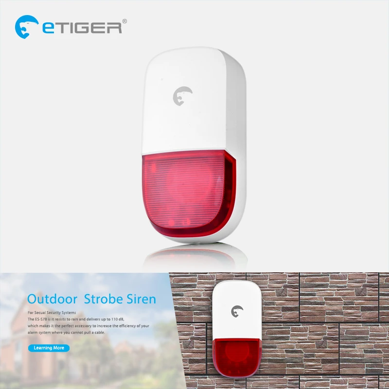 eTiger ES-S7B Wireless Indoor Siren 100dB siren  is compatible with every eTIGER Secual system Home Security