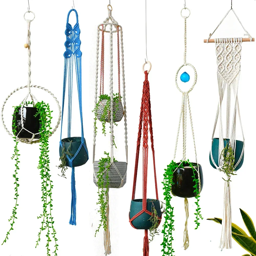 New arrival handmade indoor boho macrame plant hanger macrame holder for pot