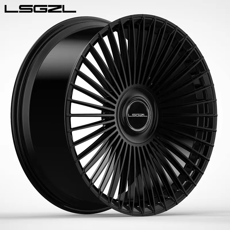 High-end customized deep concave forged alloy wheel hub, multi-inch single-piece sport rims, 5×3 PCD, gold polished finish