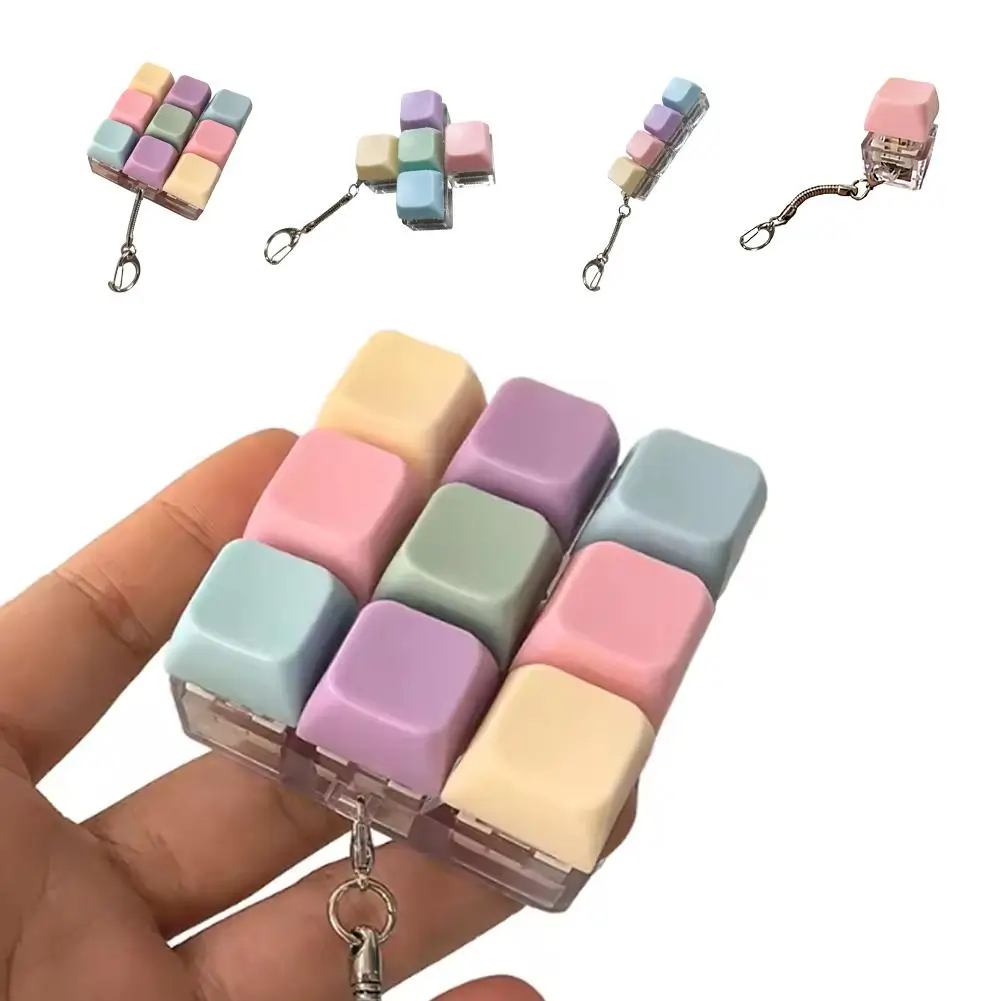 

Игрушка-антистресс в виде клавиатуры Macaron, брелок с кнопками, сенсорная игрушка для снятия тревоги для взрослых и детей, подарок для вечеринки