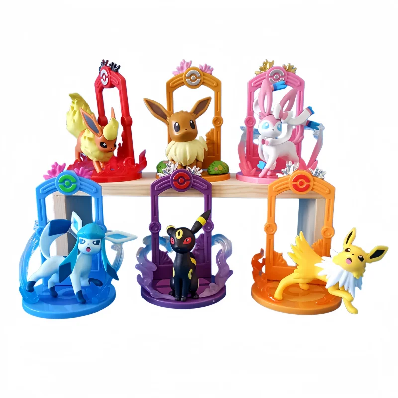 Pokemon Eevee Evolution Figures Set of 9 Vaporeon Espeon Umbreon Glaceon Sylveon Anime Model Toys Collectible Desk Display Gift - view 4