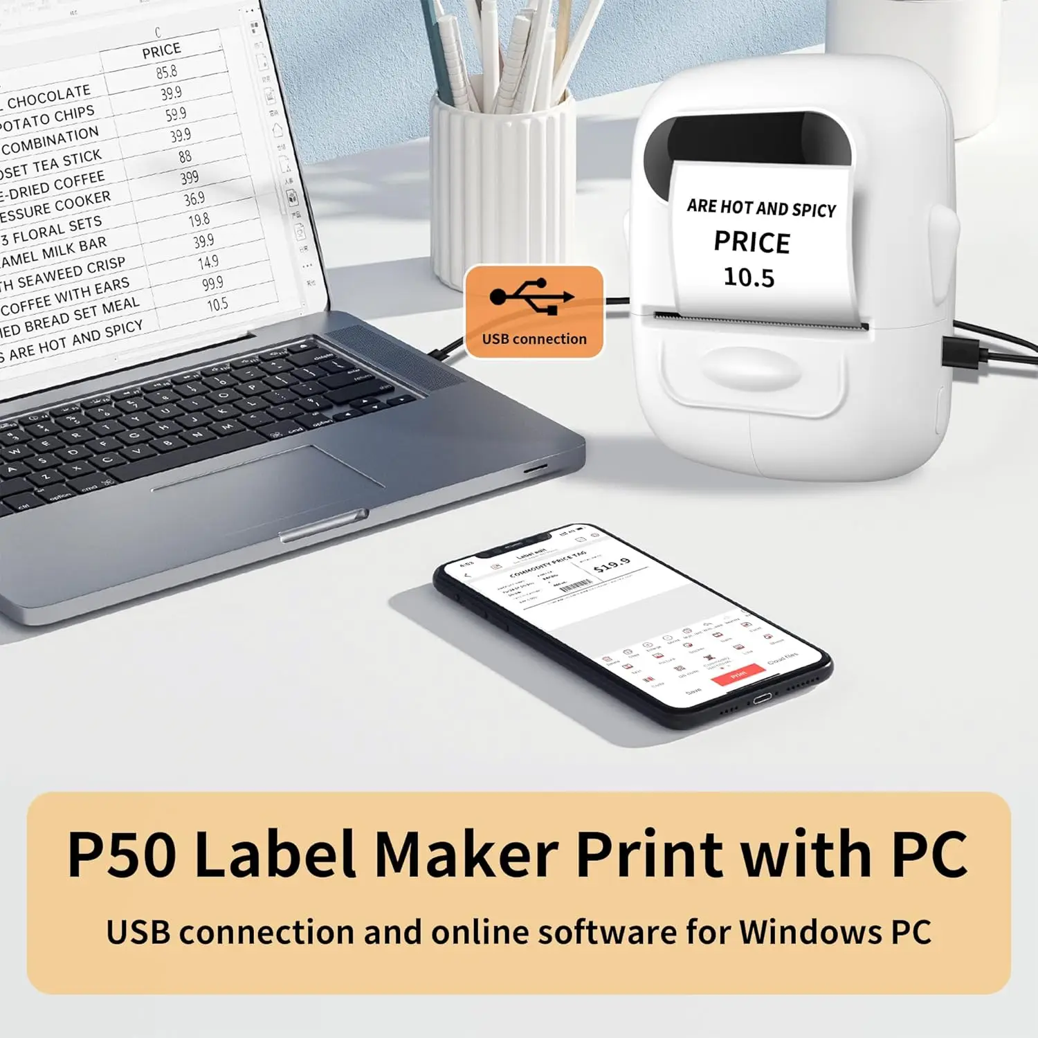 Marklife P50 Drahtlose Label Drucker Tragbare Aufkleber Drucker Mini Tintenlosen Bluetooth-kompatibel Label Maschine für IOS Android