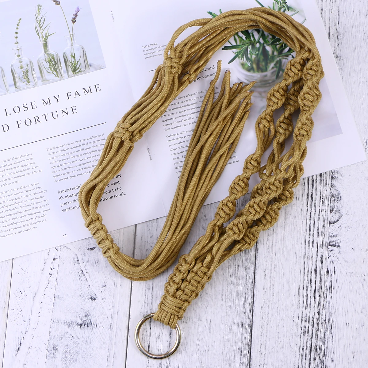 

Cotton Rope Hanging Net Bag Plant Hanger Planter Macrame Wall Decor Strong Durable Living Room Kitchen Deck Patio