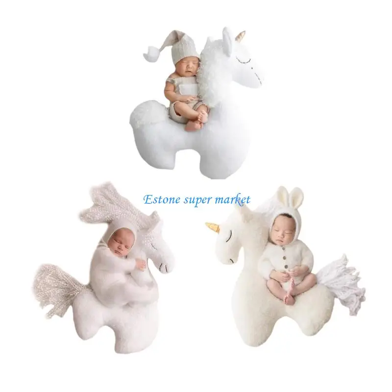 

090B Newborns Photography Single Horned Horse Props Soft and Comfortable for Baby