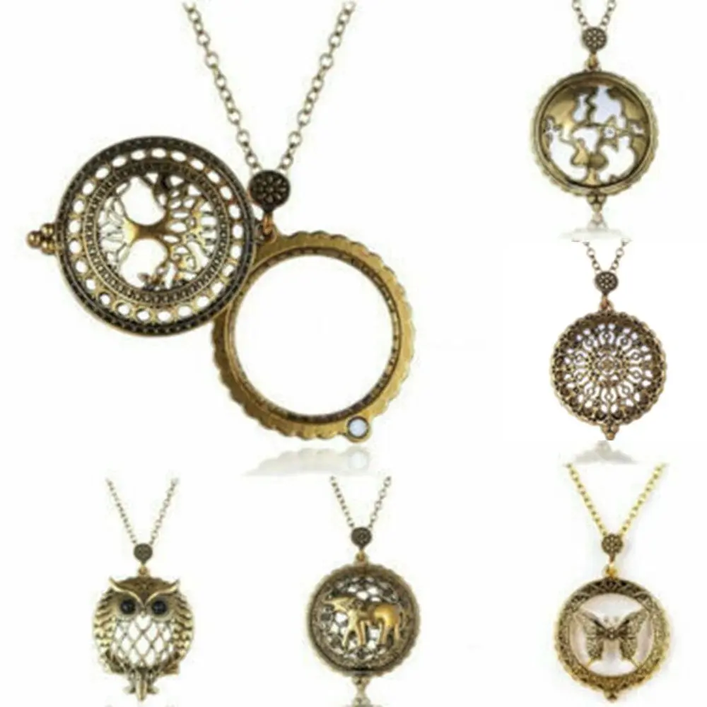 New Alloy Magnifying Glass Pendant Necklace Vintage Gifts Magnifying Glass Pendant Golden Sweater Chain