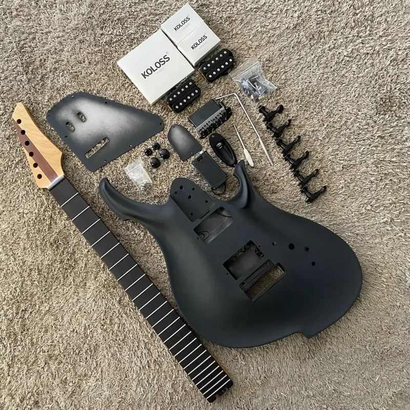 

DIY Guitar Kits Genuine Koloss Chambered Aluminum Body with Roasted Maple+Rosewood Neck One Set with All Hardwares