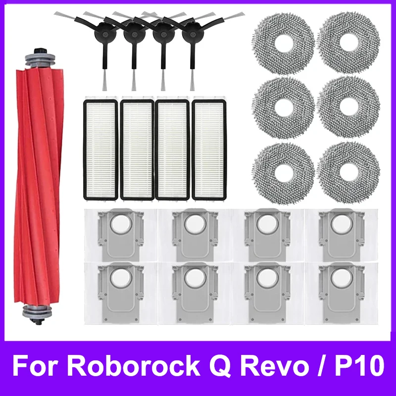 Spare Part For Roborock Q Revo P10 A7400RR Robot Vacuums Cleaner Accessory Main Side Brush Hepa Filter Mop Cloths Dust Bag