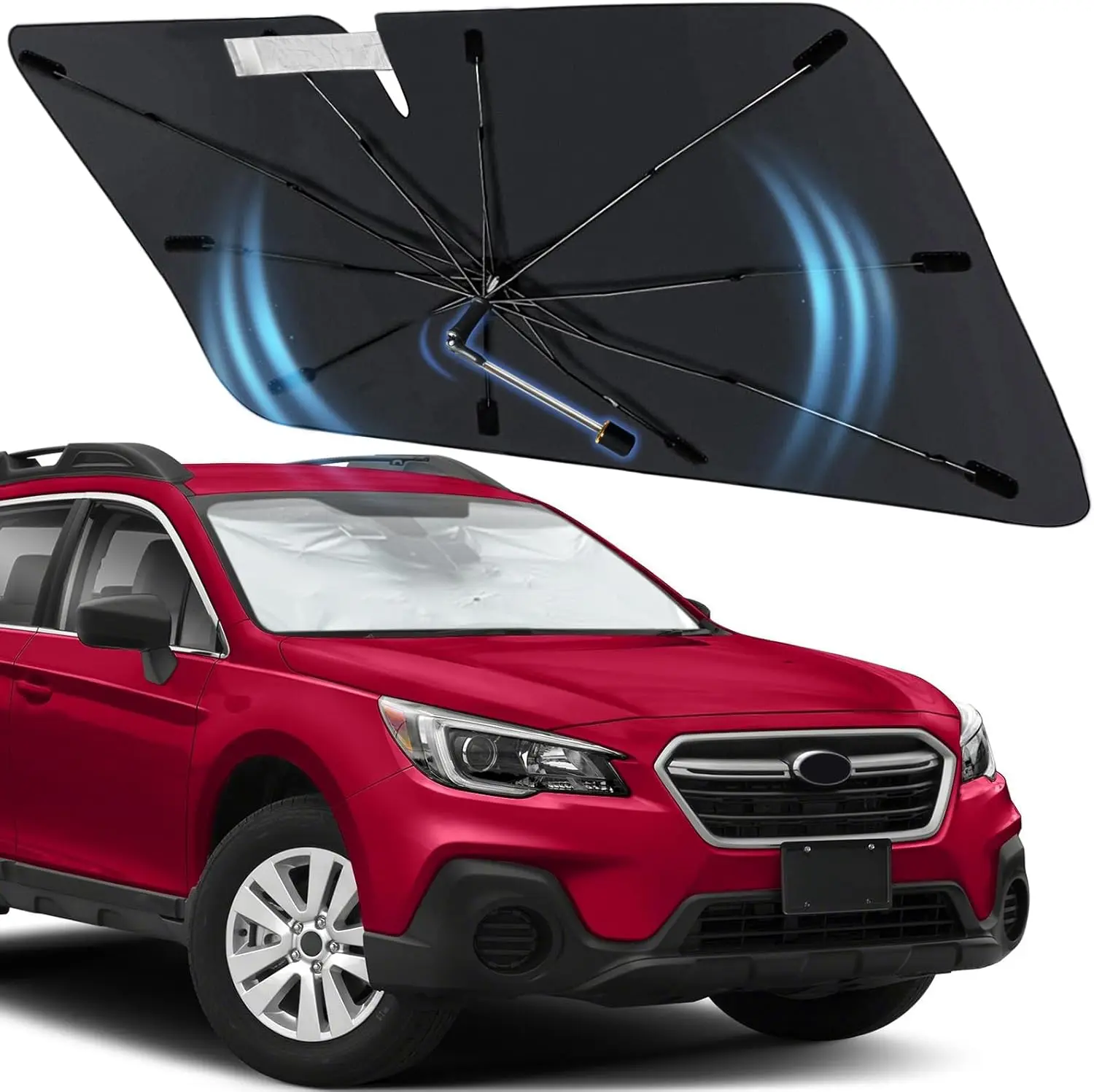 

Custom Fit Foldable Car Sunshade for Subaru Outback 2015-2025, UV Blocking Heat Insulation with 360° Rotating Shaft