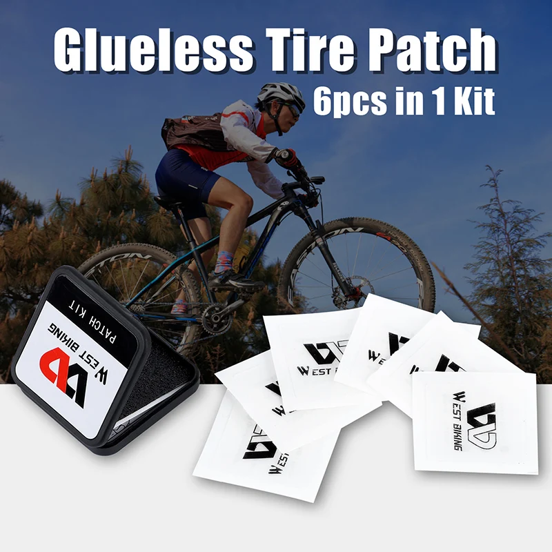 Kit de Reparo de Pneus Sem Cola WEST BIKING, Conjunto Portátil para Reparo de Câmaras de Ar de Bicicleta com Caixa de Armazenamento de Lixa, Ferramenta de Reparo de Emergência para Ciclismo