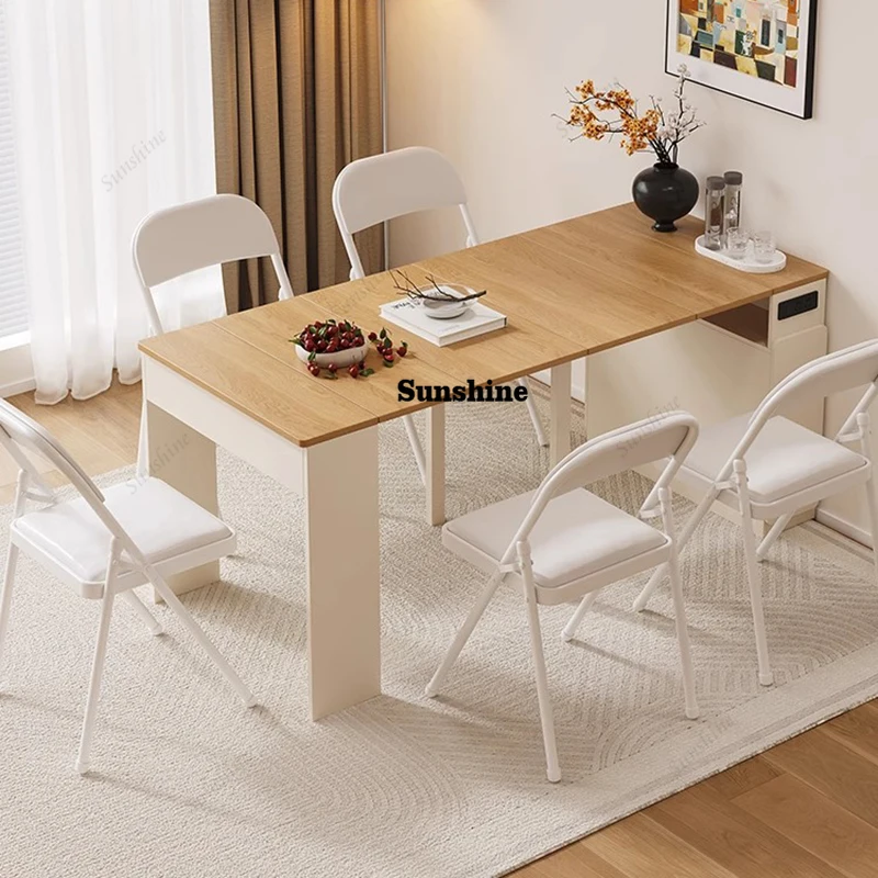 Extendable Luxury Dining Tables Beauty French Unique Glamour Dining Tables Modern Foldable Mesas Extensibles Furniture For Home
