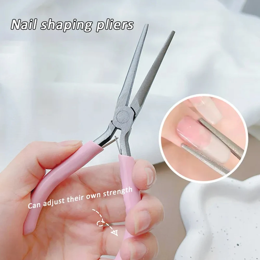 Acrylic Nails Shaping Pliers Quick Building Nail Extension Tips Tweezers Clips Stainless Steel C Curve Pinching Manicure Tools