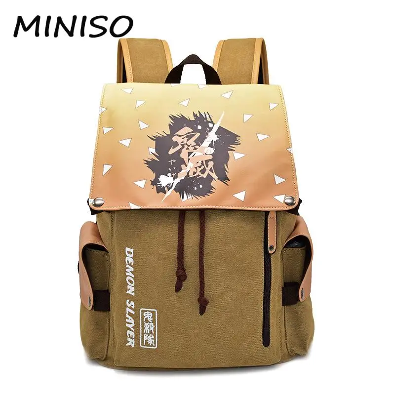 Anime Demon Slayer Backpack Kamado Tanjiro Kamado Cosplay Costume School Bags Canvas Bag Girl Boy Students Anime Backpack Bag