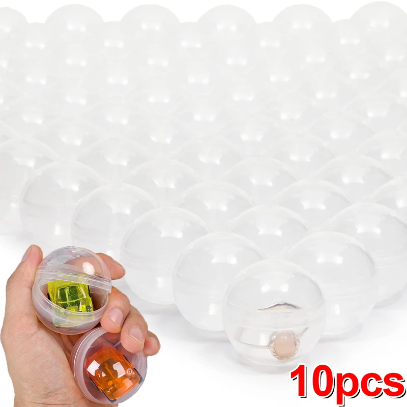 10pcs Plastic Capsule Toy Storage Kids Clear Vending Machines Empty Case Round Eggshell Plastic Ball Container Party Favors Gift