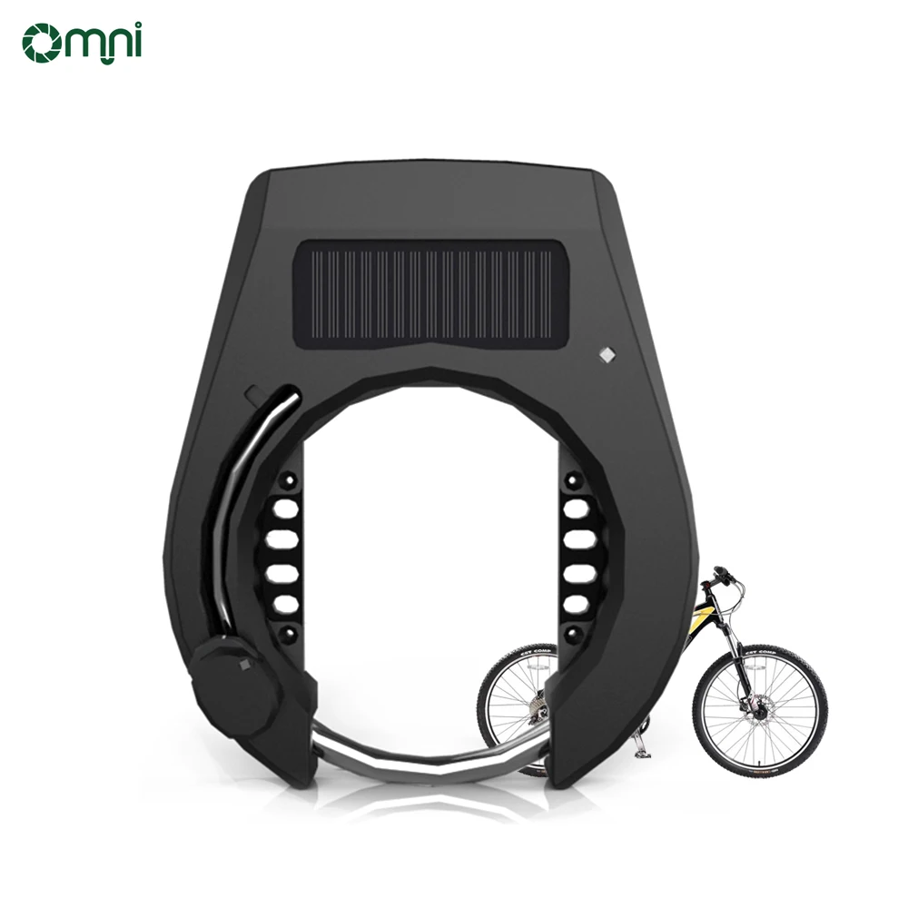 Omni-alarma de Panel Solar, carga Usb, para compartir bicicletas, Control por aplicación móvil, Bluetooth, desbloqueo, candado inalámbrico para bicicleta
