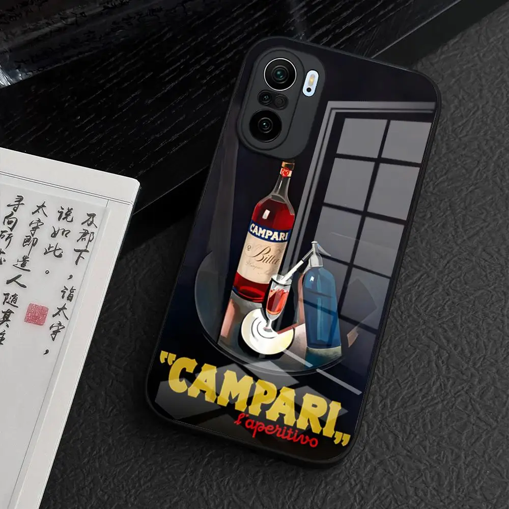 Champagne Campari Art Phone Case For Xiaomi 14 Lite 12 Pro 11t 13 Lite POCO M6 M5 X6 X5 X3 NFC F5 F6 Pro Tempered Glass Cover