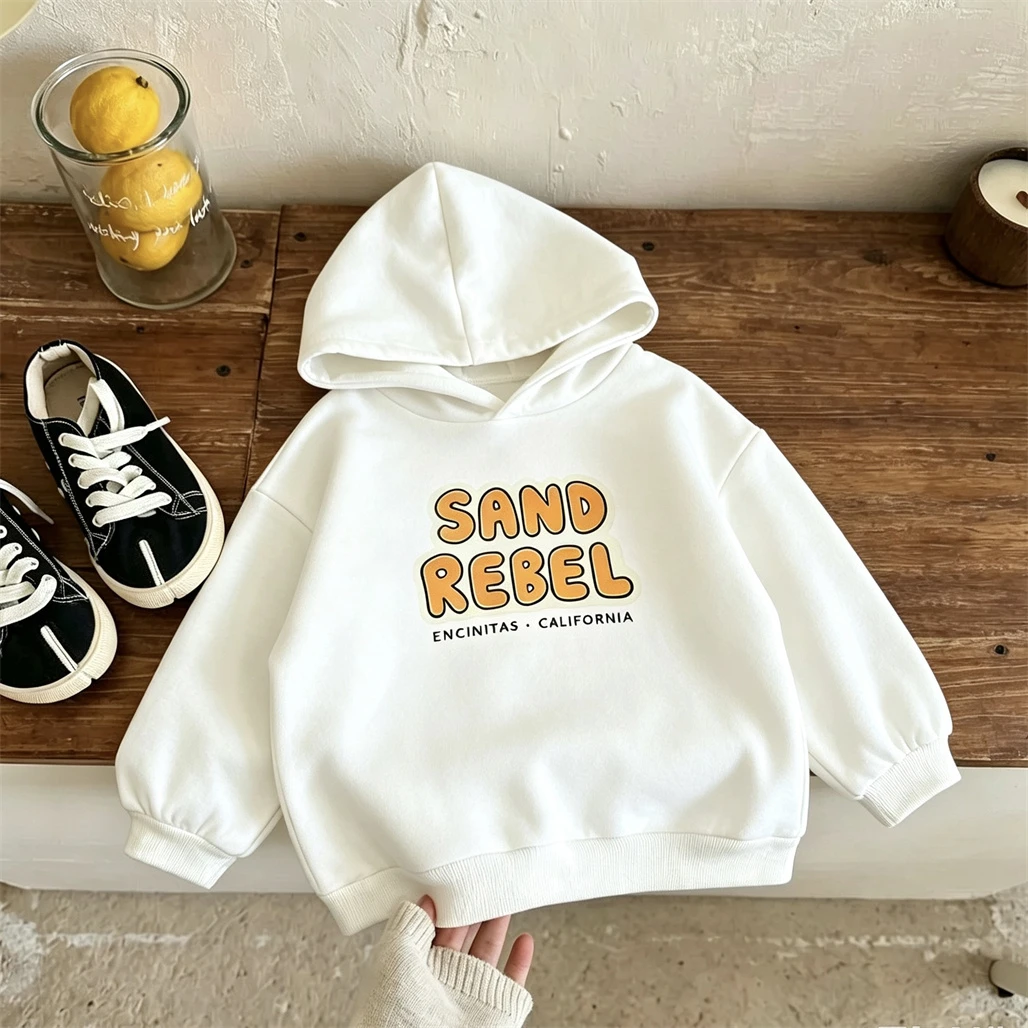 Modische Freizeit-Sweatshirts für Kinder, neues Design, bedruckte Kapuzenpullover für Jungen und Mädchen, Herbst-Winter, niedliche, dünne Samt-Hoodies – Detail 6