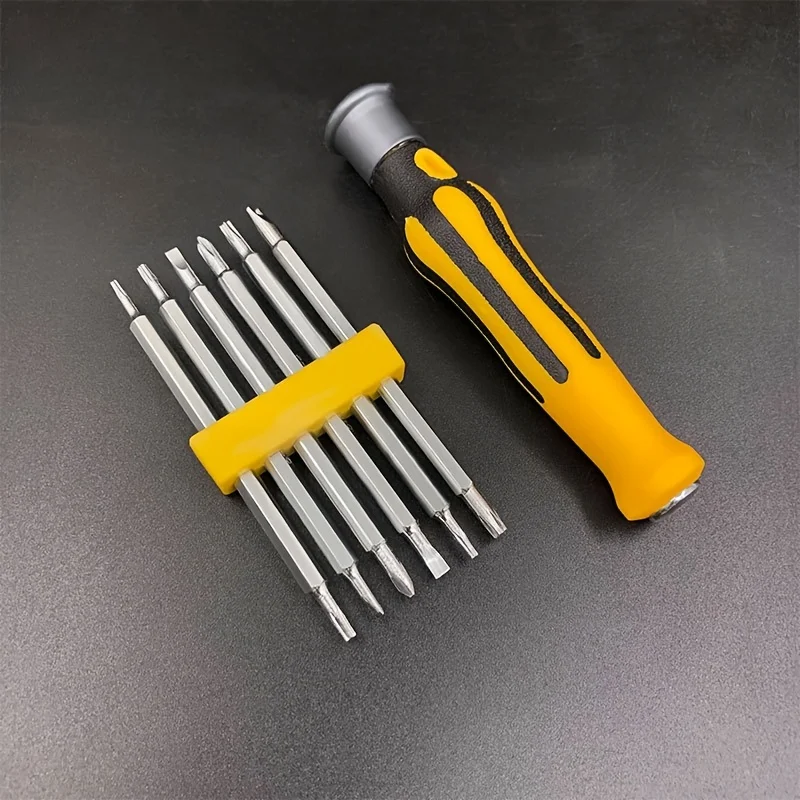 12 In 1 Magnetic Screwdriver Set Cross Flat Shaped Screwdriver Head Multifunctional Precision Handheld Maintenance Tool