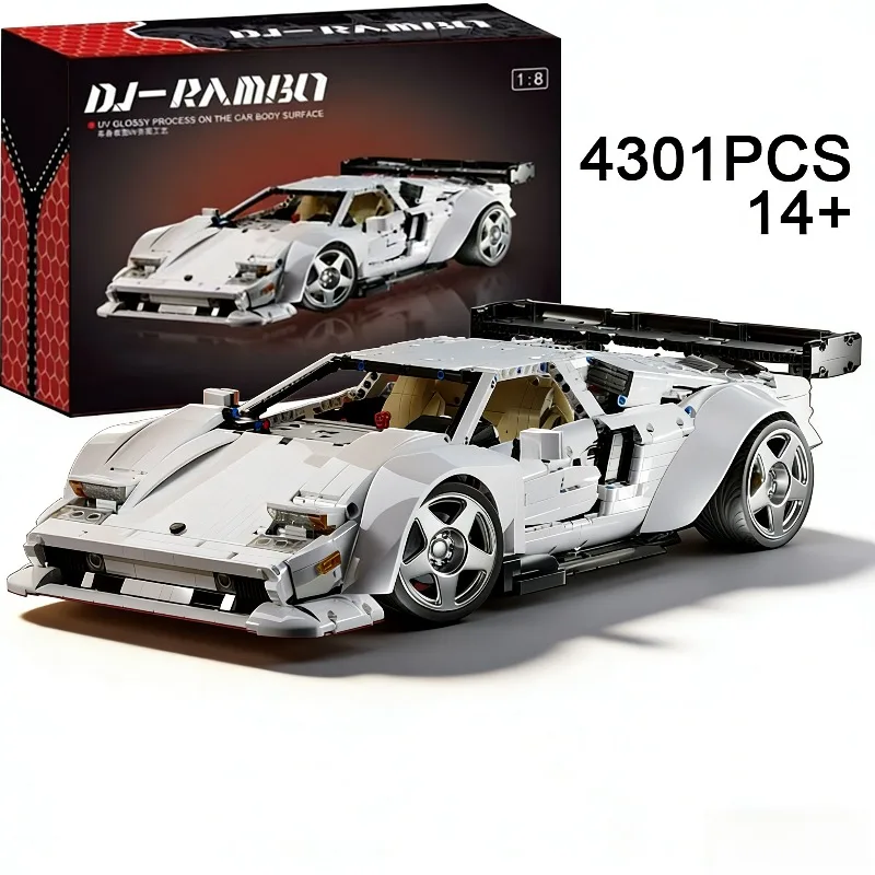 4301PCS Technische Countach Sport Auto Bouwstenen Racing Voertuig Model MOC Bouwstenen Speelgoed Cadeau Voor Kinderen Volwassen