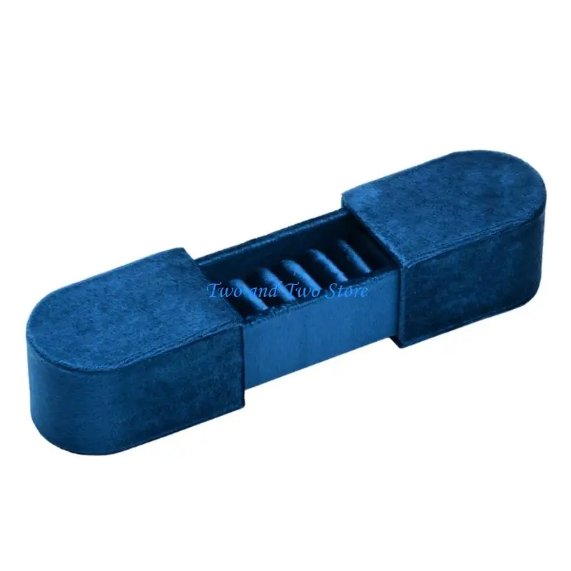 HX6F Elegant Double Opening Velvets Jewelry Box With Soft Lining For Rings Necklaces And Earrings For Gift Giving And Travel