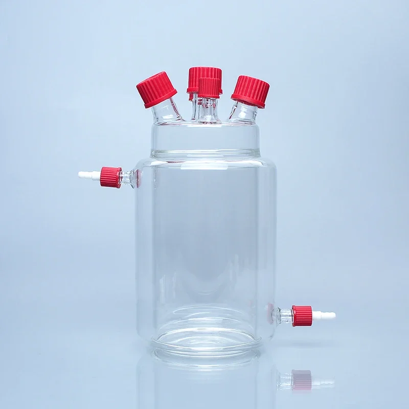 Five hole double-layer anaerobic fermentation feeding bottle/sludge fermentation reaction device
