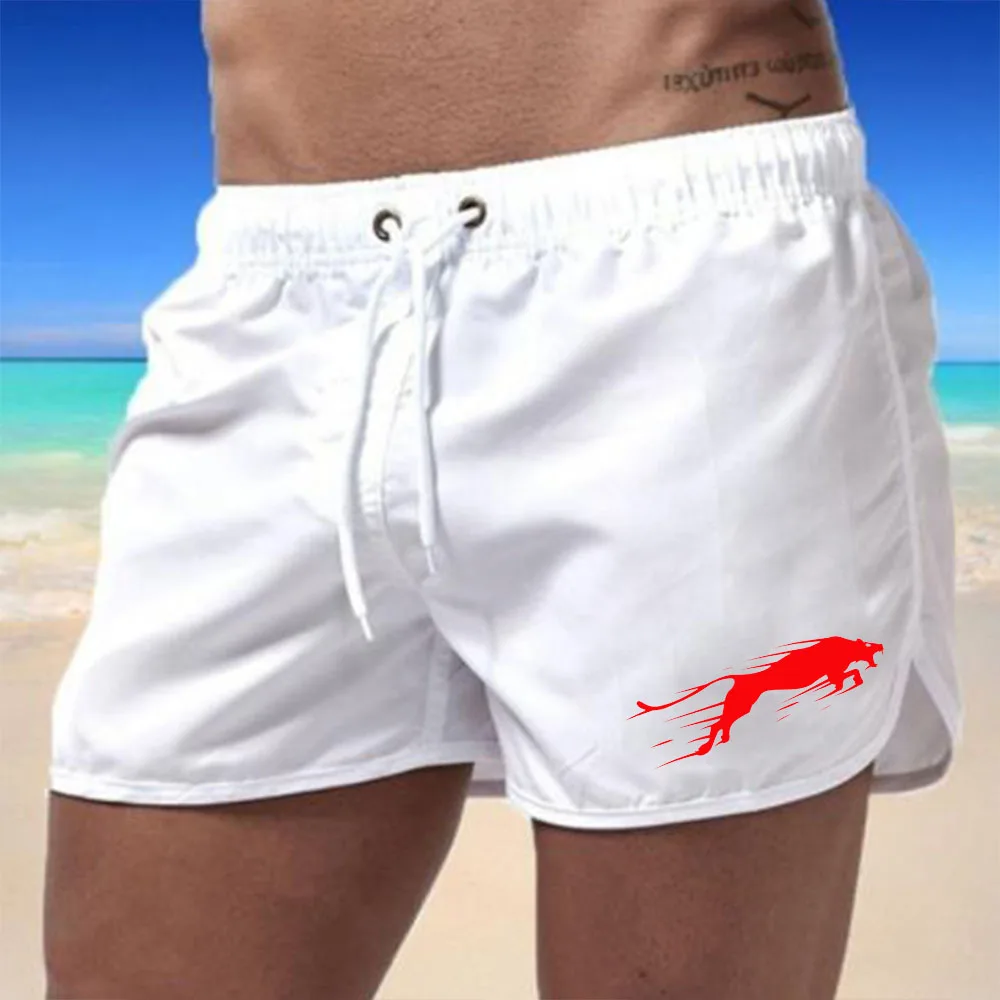 Pantalones cortos de playa para hombre, pantalones cómodos de secado rápido, pantalones de natación con cordón, pantalones de surf de playa a la