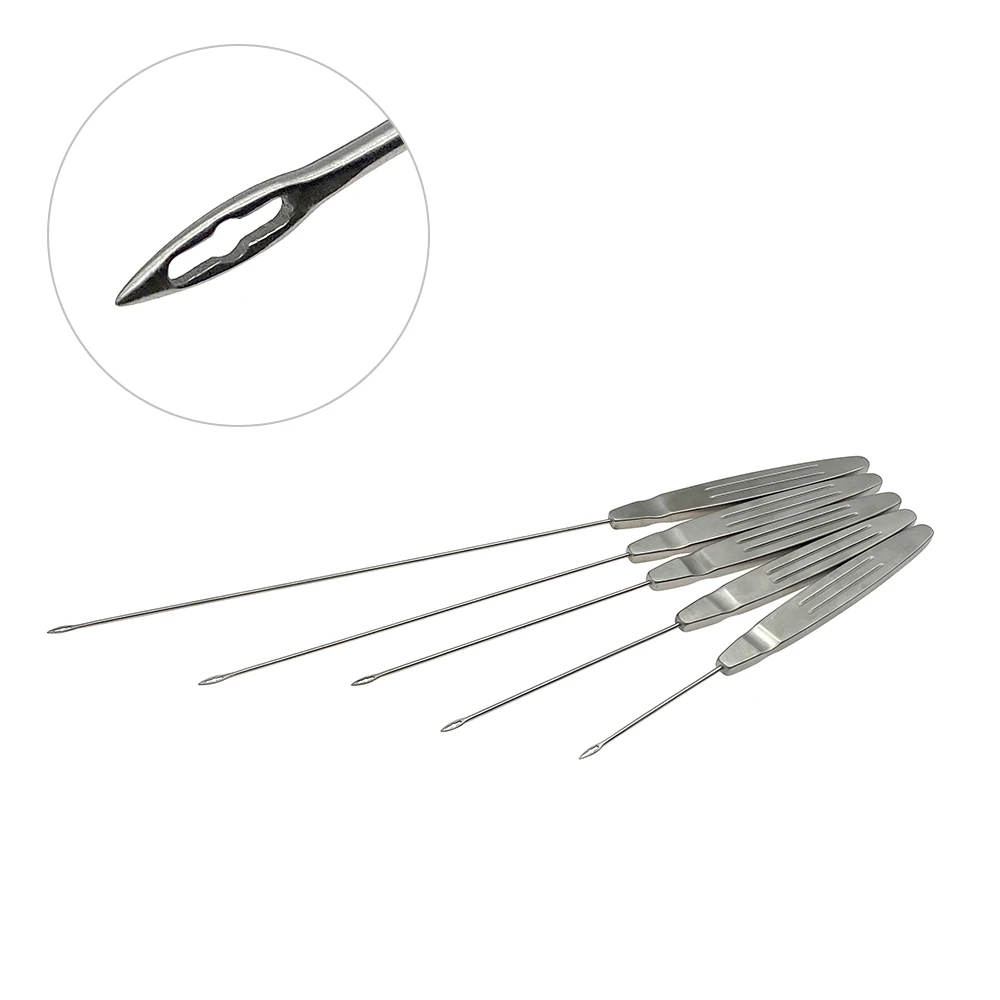 Stainless steel Puncture Needles Flat handle Puncture Traction Suspension Needle Tools 1pc Plastic Instrument