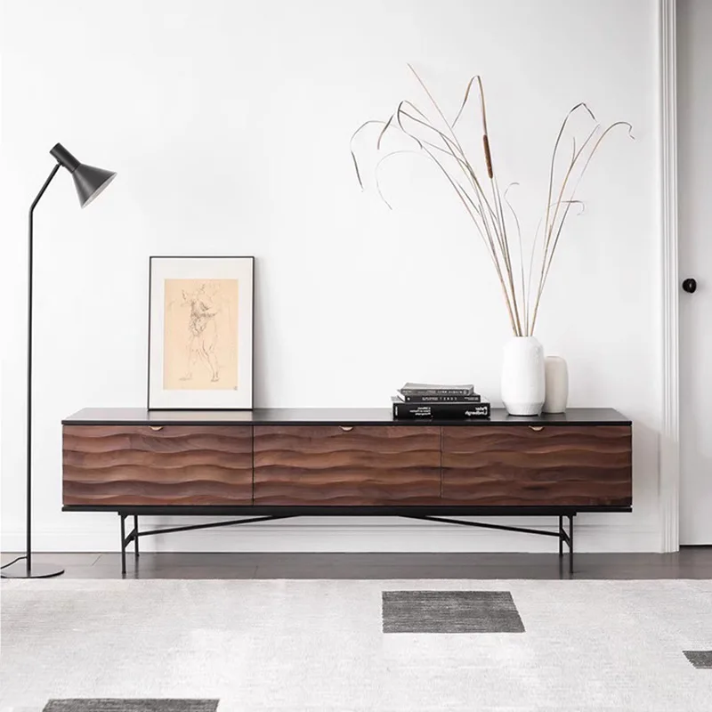 

Nordic, water ripple, medieval, TV cabinet, solid wood, TV cabinet, simple, Italian, living room