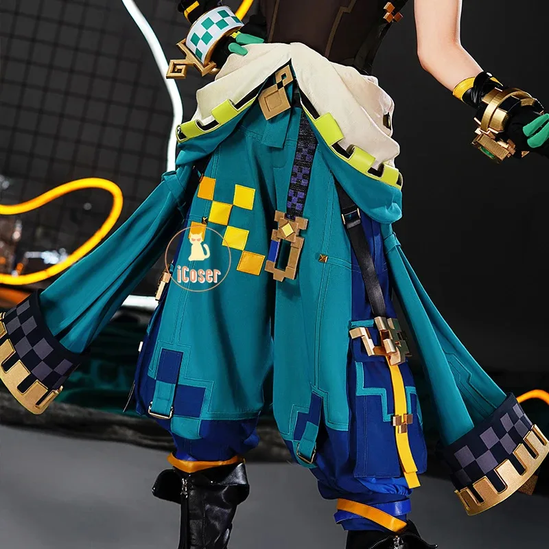 جينشين إمباكت كينيش أزياء تنكرية شعر مستعار صيد نار الدوار موحدة القرط ملصق الدعائم Huitztlan Natlan حفلة الهالوين النساء الرجال