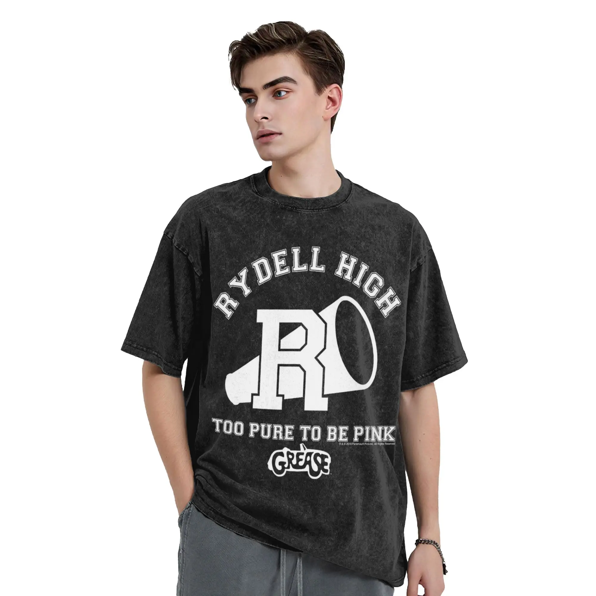 Fashion Grease Rydell High Too Pure To Be Pink Collegiate Logo T-Shirts Men Crewneck Short Sleeve Tee Shirt Gift Idea Clothes