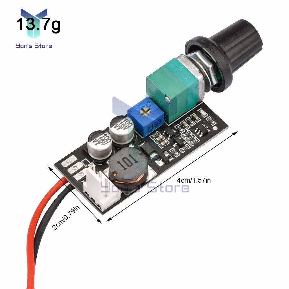 DC 12V regolabile 0%-100% PWM regolatore di velocità della ventola con interruttore a manopola regolatore di velocità della ventola a 4 fili