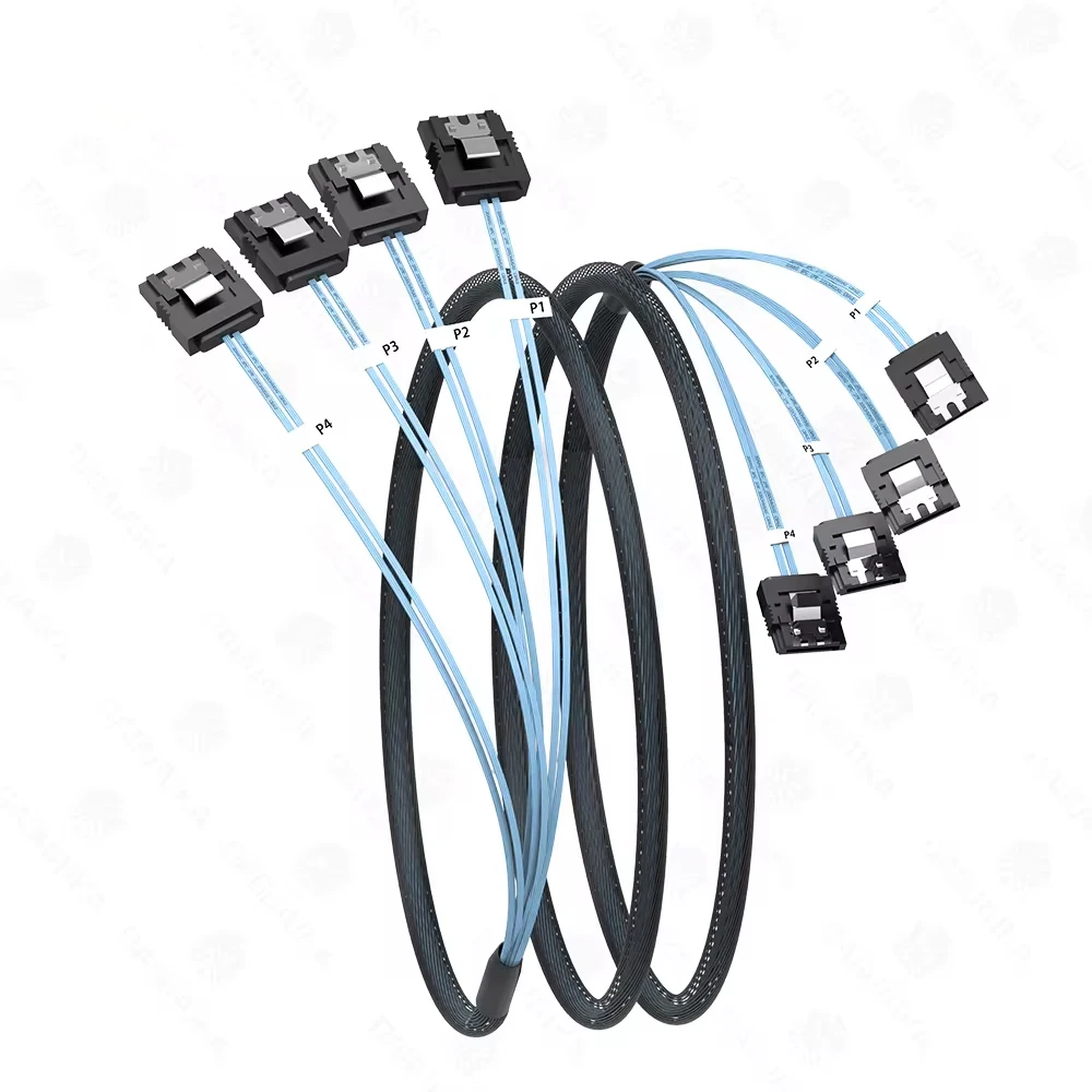 4/6/8 Pcs/Set Sata To Sata Cable 6 Ports/Set SATA 3.0 Date Cable 7 Pin to 7 Pin Sas Cord 12Gbps HDD Cable For Server NAS PC