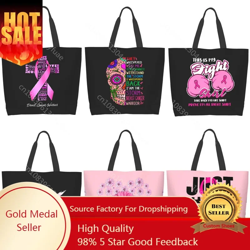 

Breast Cancer Survivor Gifts for Women Tote Beach Bag Shopping Bag for Women Nurse Home Breast Cancer Awareness Party Supplies