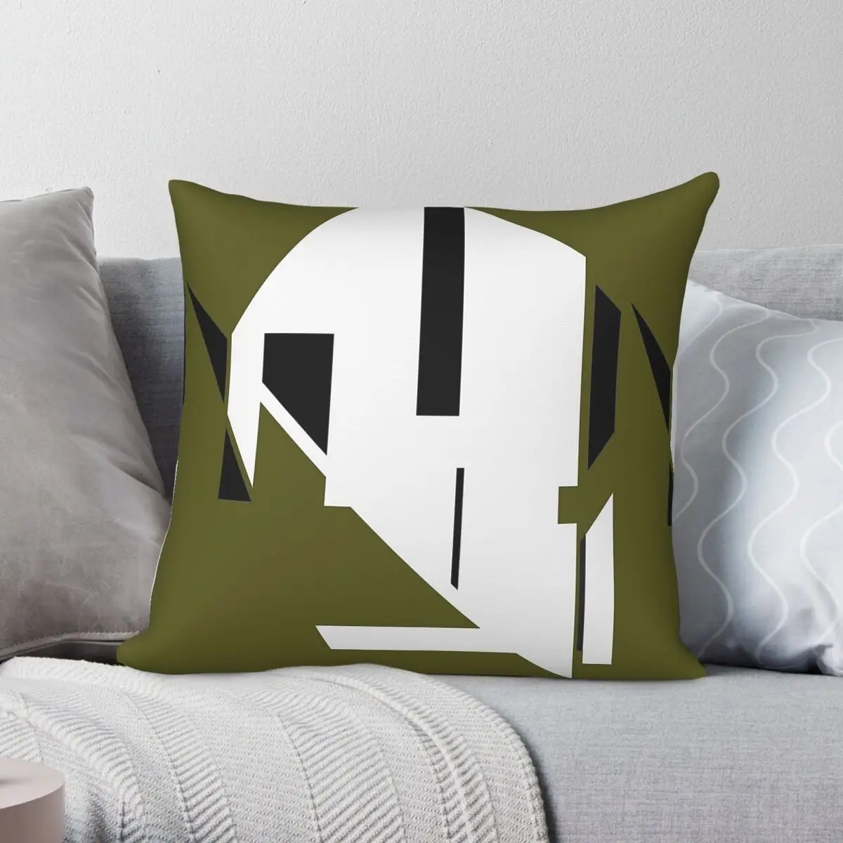 Gray Black Olive Geometric Square Pillowcase Polyester Linen Velvet Printed Decor Throw Pillow Case Bed Cushion Cover Wholesale