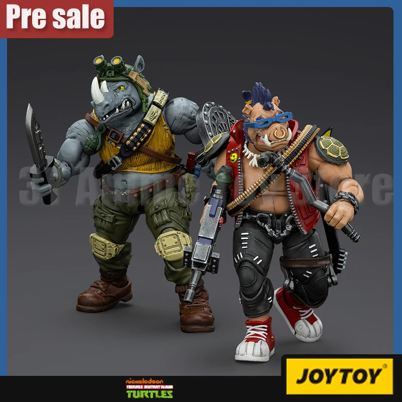 JOYTOY Teenage Mutant Ninja Turtles 1/18 Action Figure TMNT-Beebop Rocksteady Model Doll Collection Desk Decor Toys Xmas Gifts