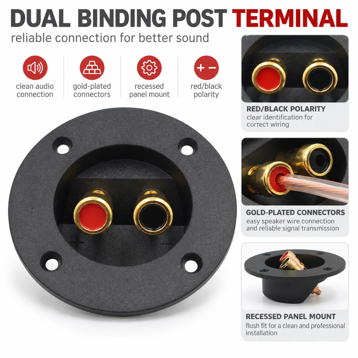 Musical Instrument Triangle - Lubang Kabel Speaker Pilar Persegi (48-75),
