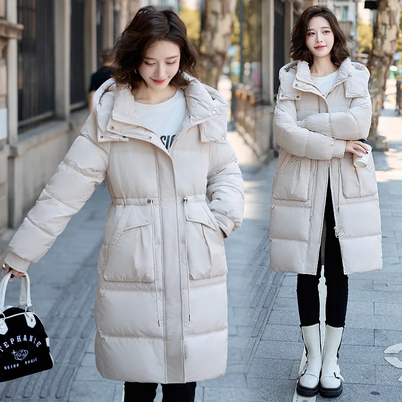 Style Ayu Style Ayu Warm Winter Hoodies Welon Padded Women Big-size Halffit Loose Dom Cotton Long Coat PD0174