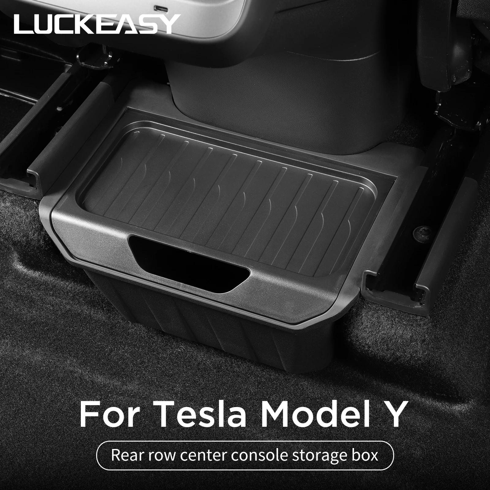 For Tesla Model Y Rear Seat Storage Box Under Air Vent Storage Case Trash Can Organizer Car Interior Accessories 2024 1pc