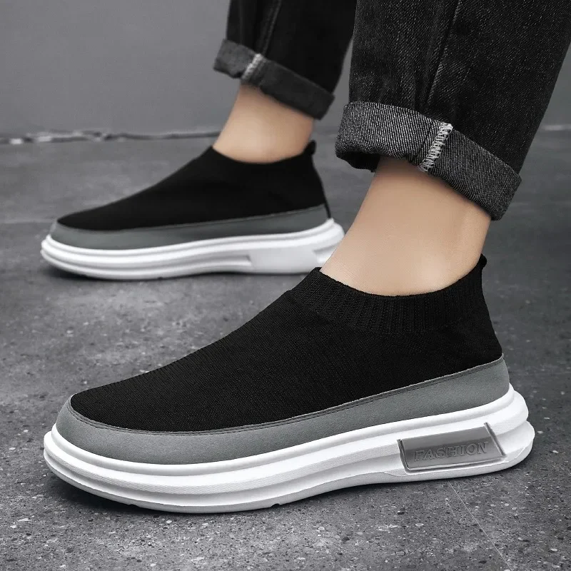 

Men Shoes Breathable Mesh Low Top Outdoor Sports Shoes Flat Lazy Non-slip Loafers Running Shoes Non-slip Casual Men Fashion Shoe