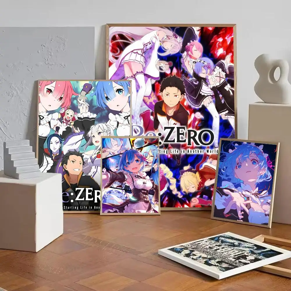 Anime R-Re ZERO Poster Decorative Wall Art Stickers Mural Photo Print for Home Living Room Hallway Decor
