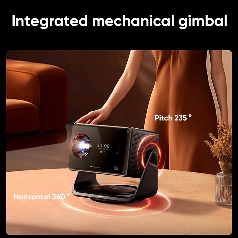 SIGNYEAN RS 80 Ultra 4K Projector 144Hz High Refresh 1300 CVIA Brightness 800CC Audio 360° Gimbal Home Cinema Gaming Projector