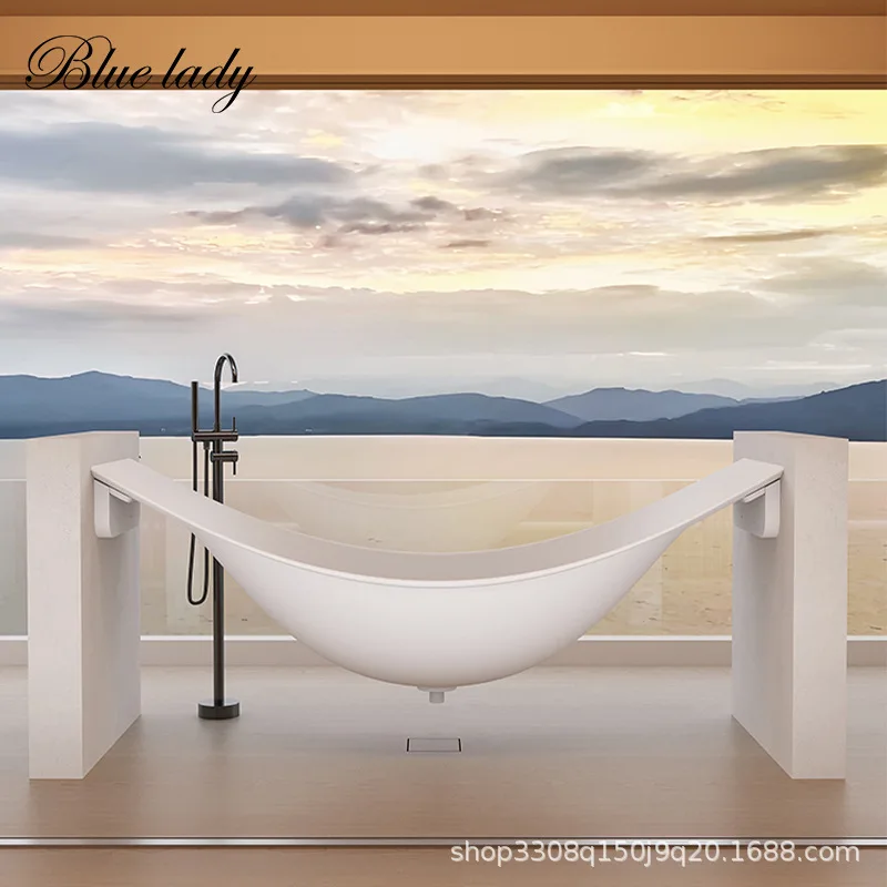 LLMM artificial stone polymer integrated hammock suspended bathtub hotel homestay home