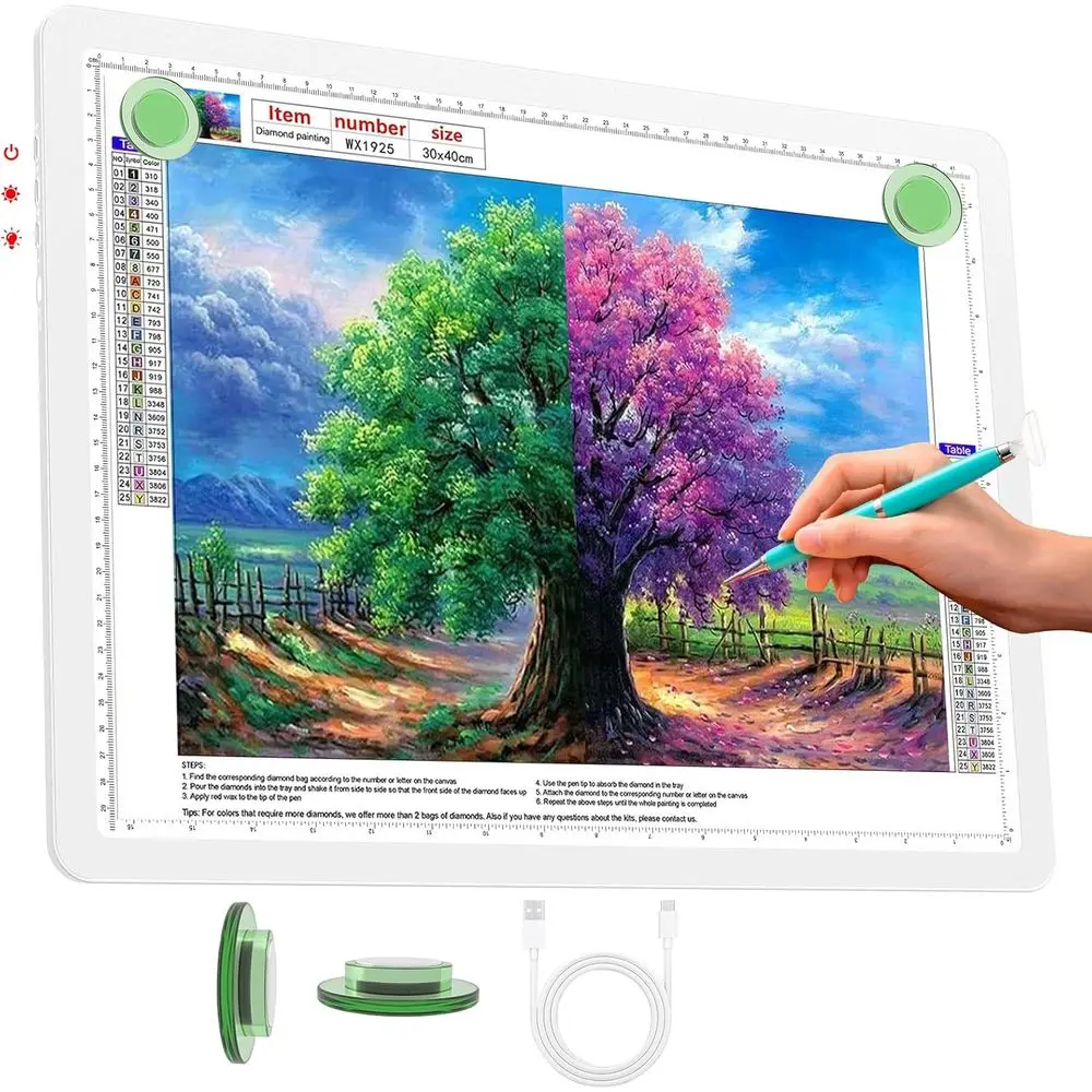 

Rechargeable LED Light Pad for A3 Artwork, Ultra-Thin Magnetic Tracing Light Box, Bright Light Table for Sketching
