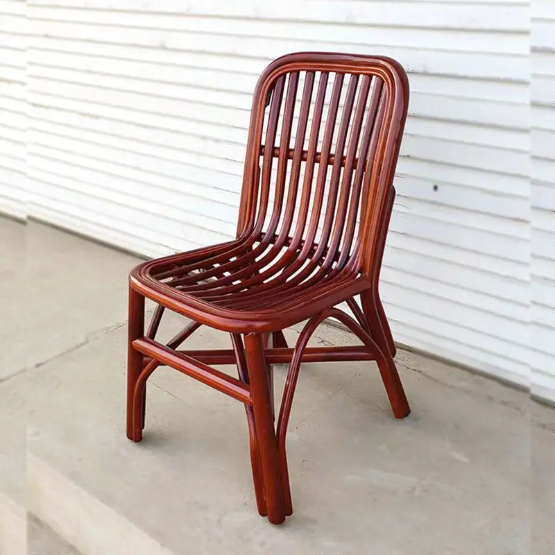 Rattan Backrest Chair Creative Entryway Shoe Changing Stools Lightweight Wicker Lounge Seat for Elderly Rustic Balcony Armchair