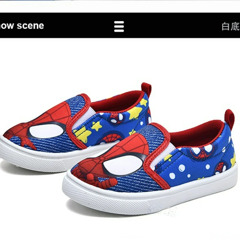 Disney Children\'s Casual Shoes Cartoon Fashion Blue Canvas Shoes Flats Spring Autumn Comfortable Shoes Size 25-29