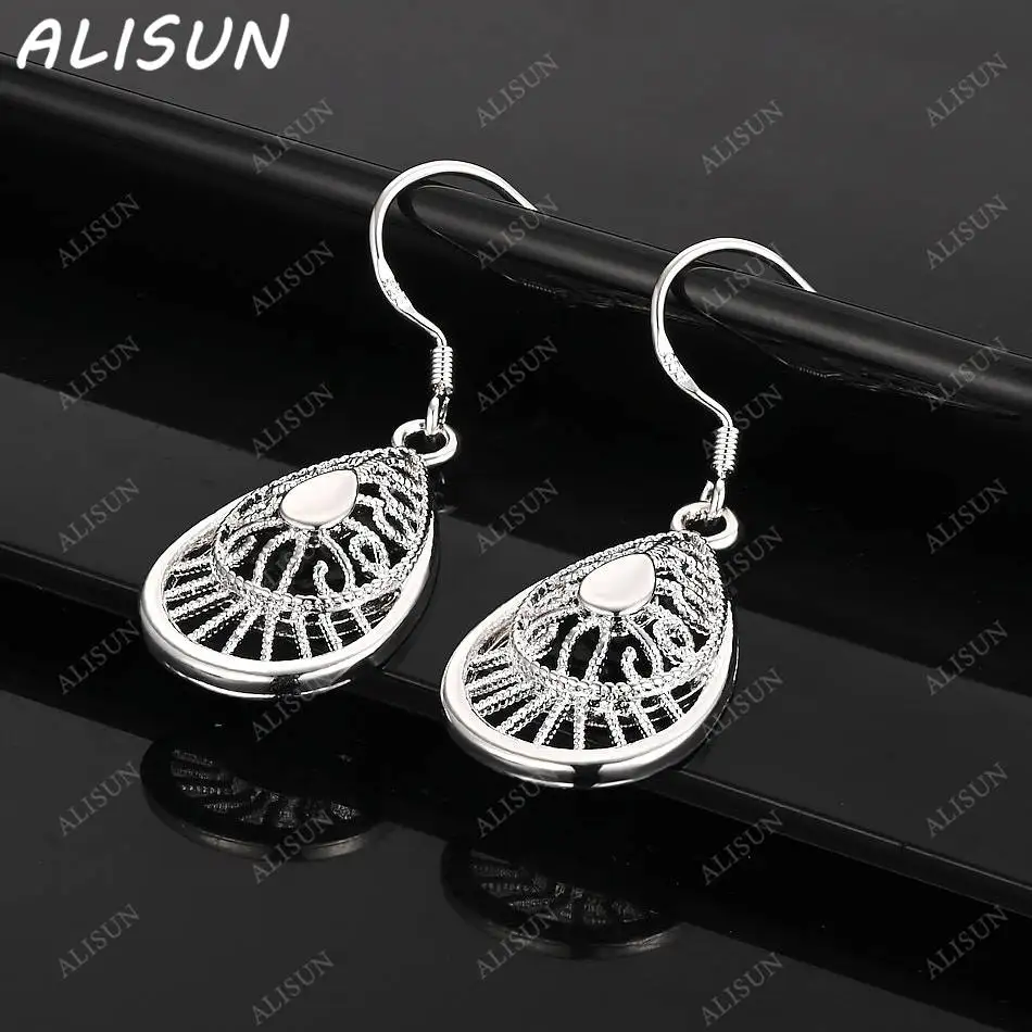 

ALISUN 925 Sterling Silver Retro Water Drops Earrings Drop Earrings For Women Creativity Gifts Street All-match Party