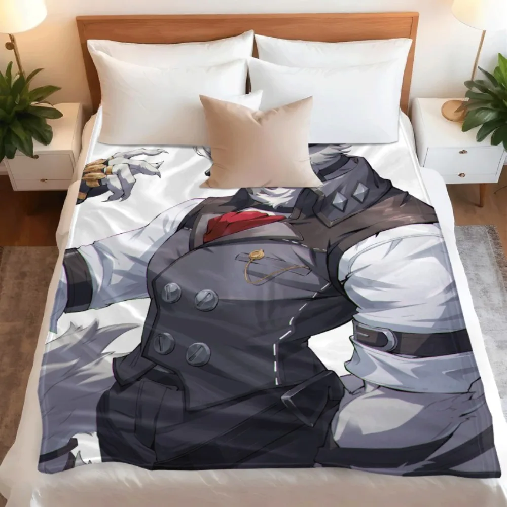 Anime Flannel Throw Blanket Von Lycaon Print Wolf Man Gentle Suit Warm Sofa Bed Blanket Fan Gift