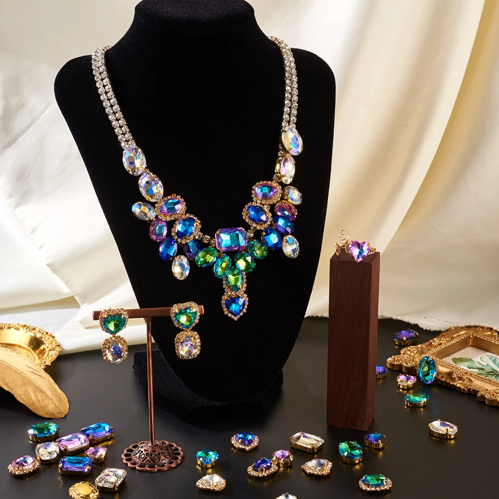 Sew on Rhinestone Crystal Glass Rhinestone With Holes Multi-Strand Links Sewing Stone For Jewelry Making Garment Accessories