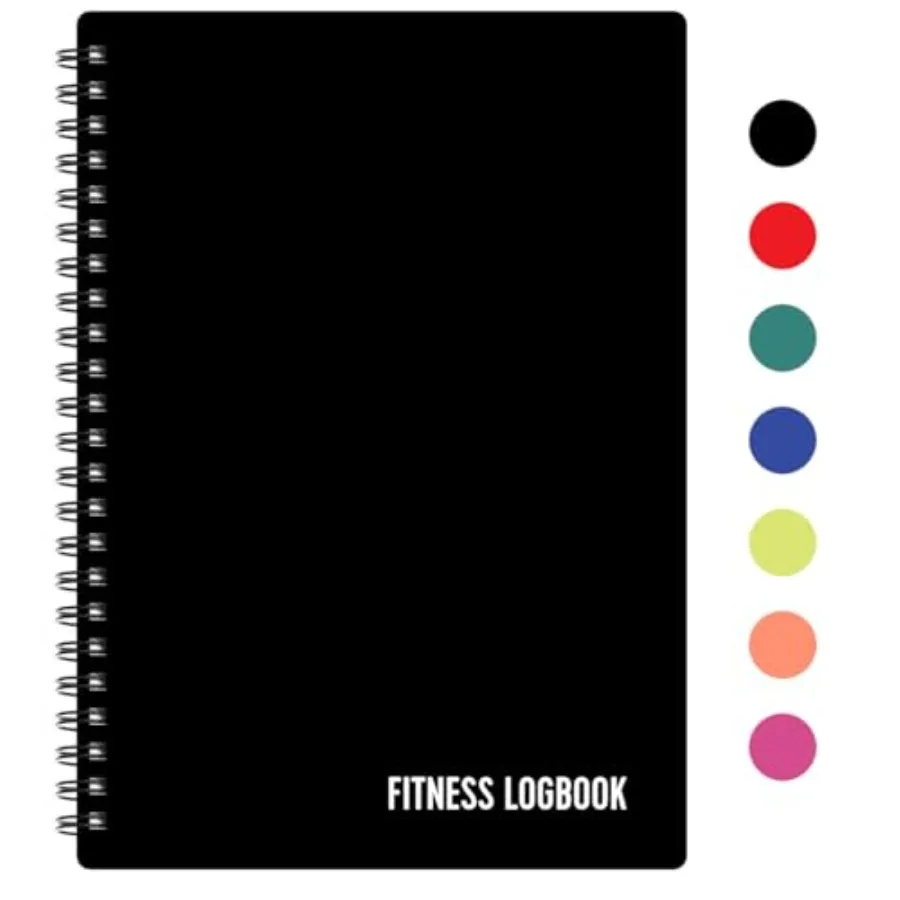 

Fitness Logbook - A5 Undated Workout Journal For Men and Women - Cover and Thick Paper - Planner Log Book To Track Weight Loss,